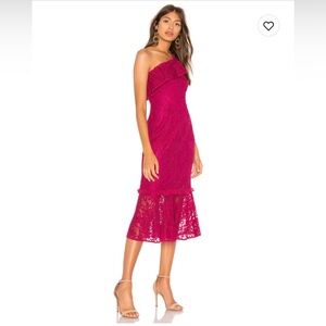 Lovers + Friends Jasper Midi Dress in Berry- Size XS